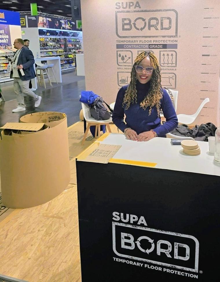Joan Juwel representing SupaBord at Eisenwarenmesse in Cologne